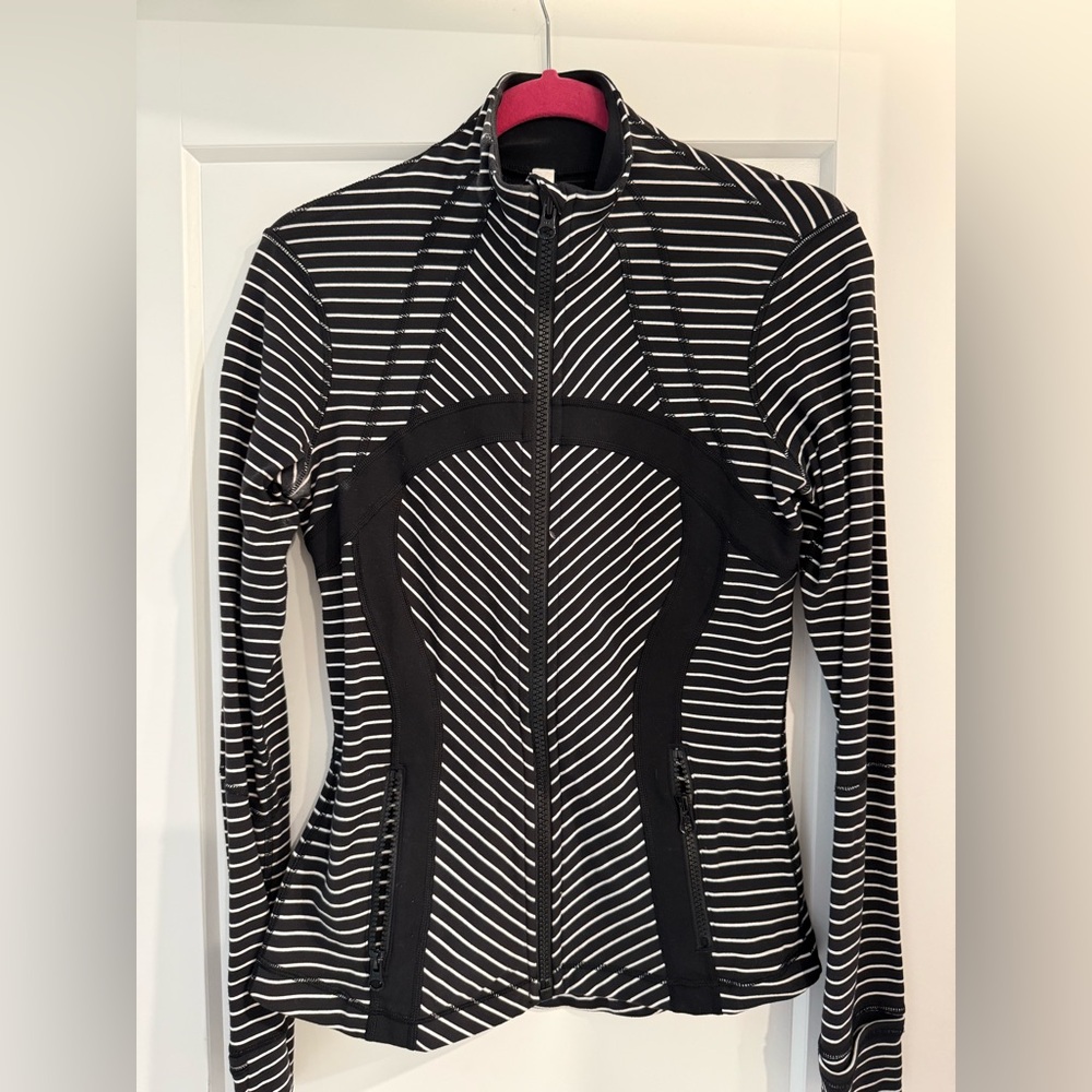 Lululemon Black & White Striped Define Jacket